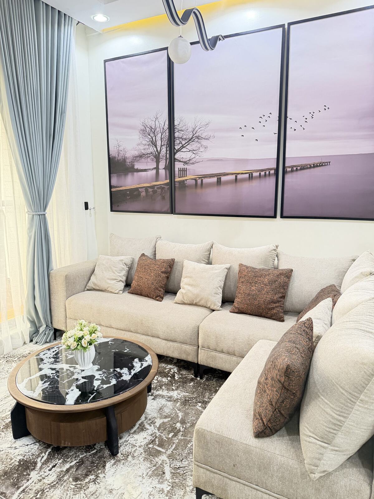 Layered soft furnishings and cushion styling by Chavvah Interiors